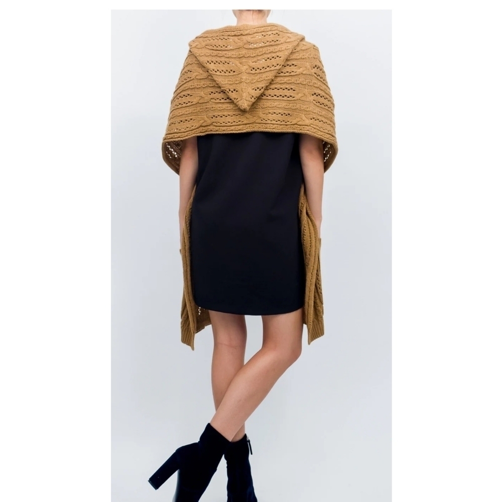 Just Jamie Hooded Cable Knit Duster Cardigan One Size NWT - Picture 2 of 7